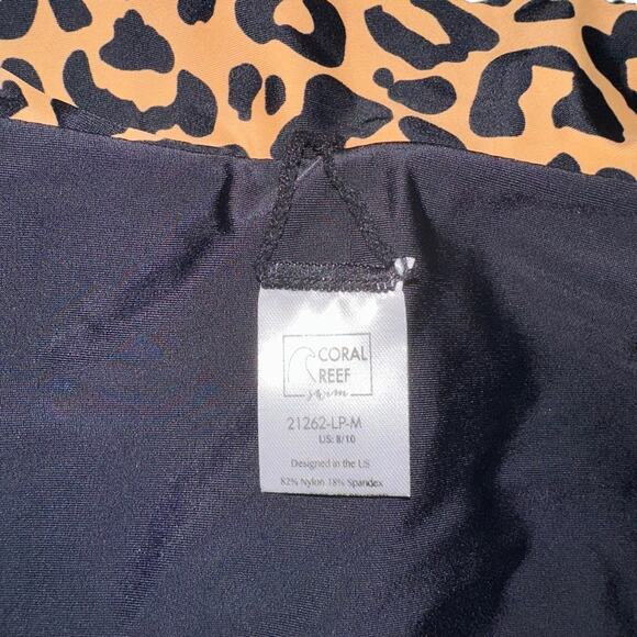 NWOT Coral Reef Cabana Leopard Print Reversible Ruffled Bikini Bottom 8/10 - Picture 4 of 4